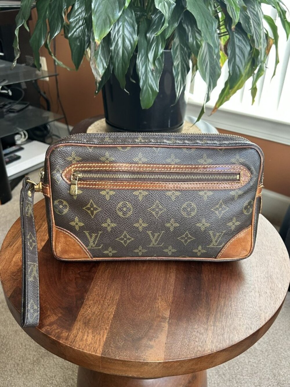 LOUIS VUITTON Monogram Marly Dragonne GM Wristlet Bag